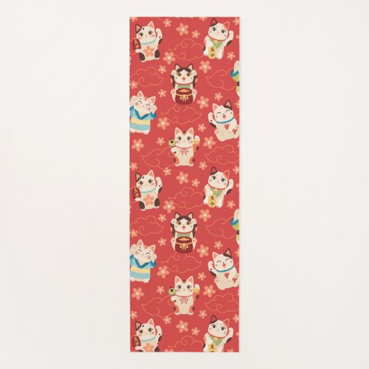 Maneki Neko Lucky Cats Yogamatte (Vorderseite)