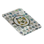 Maneki Neko Lucky Katze auf Perle und Abalone Magnet (Rechte Seite)