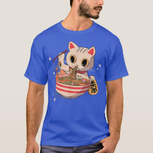Maneki Neko Lucky Kawaii Japanisch Anime Cat Ramen T-Shirt