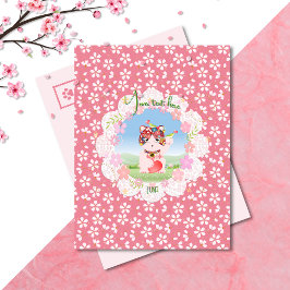 Maneki Neko Lucky Luna Post Card Postkarte