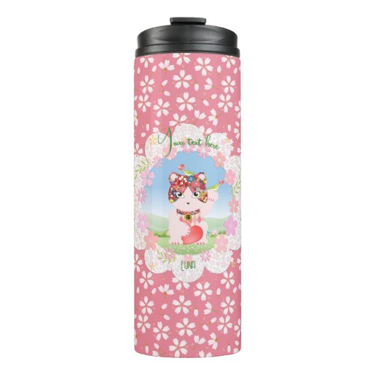 Maneki Neko Lucky Luna Thermosbecher (Vorderseite)