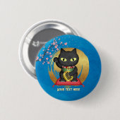 Maneki Neko Lucky Poilue Button (Vorne & Hinten)