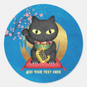 Maneki Neko Lucky Poilue Classic Round Sticker (Vorderseite)