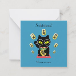 Maneki Neko Lucky Poilue Flat Hinweis Mitteilungskarte