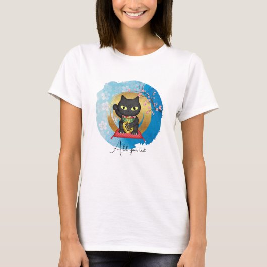 Maneki Neko Lucky Poilue Frauen T-Shirt (Vorderseite)