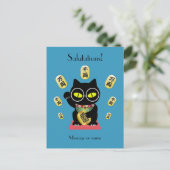 Maneki Neko Lucky Poilue Postkarte (Stehend Vorderseite)