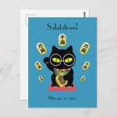 Maneki Neko Lucky Poilue Postkarte (Vorne/Hinten)