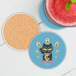 Maneki Neko Lucky Poilue Sandstone Getränkeuntersetzer