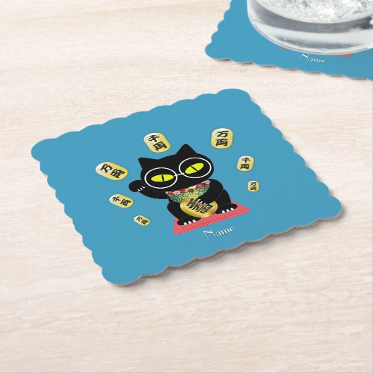 Maneki Neko Lucky Poilue Untersetzer (angewinkelt)