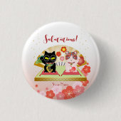Maneki Neko Lucky Poiluna Button (Vorderseite)