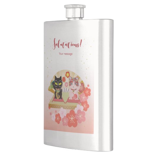 Maneki Neko Lucky Poiluna Classic Flachmann (Links)
