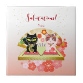 Maneki Neko Lucky Poiluna Fliese (Vorderseite)