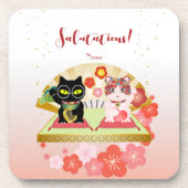 Maneki Neko Lucky Poiluna Getränkeuntersetzer (Vorderseite)