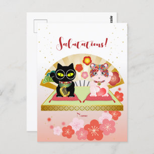 Maneki Neko Lucky Poiluna Postkarte