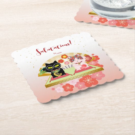 Maneki Neko Lucky Poiluna Untersetzer (angewinkelt)