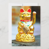 Maneki Neko Lucy Wave Cat Design Einladung (Vorderseite)