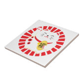 Maneki Neko Niedlich Lucky Cat Fliese (Seite)