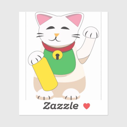 Maneki Neko oder Beckoning Cat Aufkleber (Blatt)