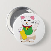 Maneki Neko oder Beckoning Cat Button (Vorne & Hinten)