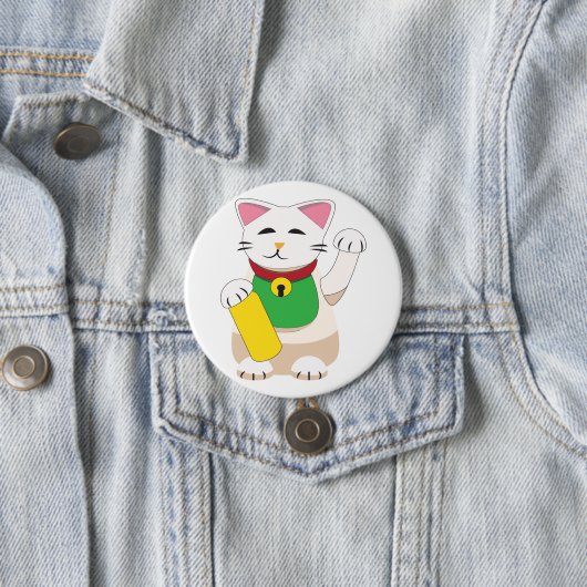 Maneki Neko oder Beckoning Cat Button (Beispiel)