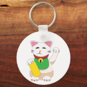 Maneki Neko oder Beckoning Cat Schlüsselanhänger (Rückseite)