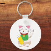 Maneki Neko oder Beckoning Cat Schlüsselanhänger (Vorderseite)