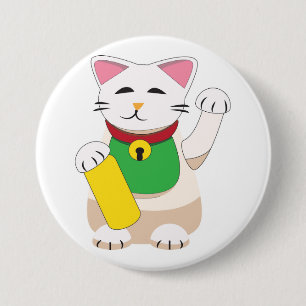 Maneki Neko oder Winkende Katze Button