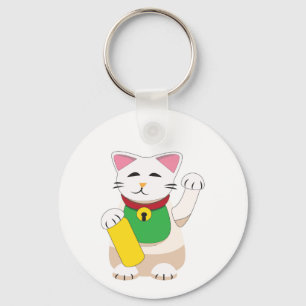 Maneki Neko oder Winkende Katze Schlüsselanhänger