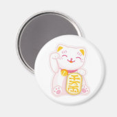Maneki neko pink magnet (Vorderseite/Rückseite)