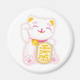Maneki neko pink magnet
