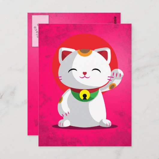 Maneki Neko Postkarte (Vorne/Hinten)