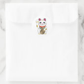 Maneki Neko Runder Aufkleber (Tasche)