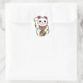 Maneki Neko Runder Aufkleber (Tasche)