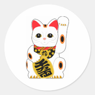 Maneki Neko Runder Aufkleber
