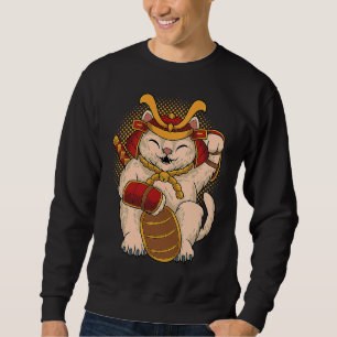 Maneki Neko Samurai Japan Glückskatze Glücksgeld A Sweatshirt