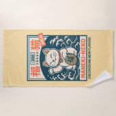 Maneki-Neko Strandtuch (Vorderseite)