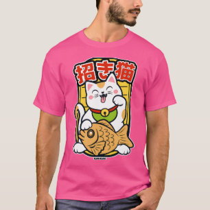 Maneki Neko Taiyaki - Glückliche Katze mit Fisch T-Shirt