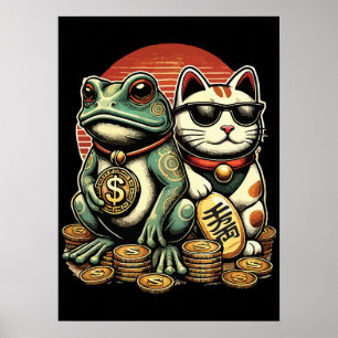 Maneki Neko und Jin Chan - Glück und Wohlstand Poster