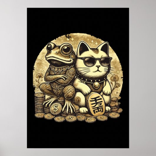 Maneki Neko und Jin Chan - Glück und Wohlstand Poster (Vorne)