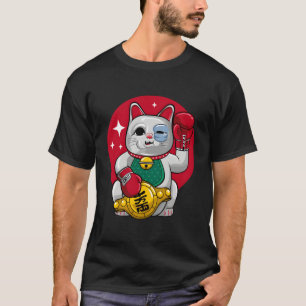 Maneki Neko Unluck Boxing Cat T-Shirt