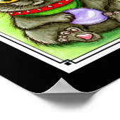 Maneki Neko Viel Glück Cats Fantasy Cat Art Poster (Ecke)