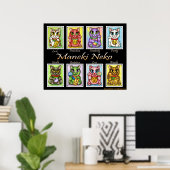 Maneki Neko Viel Glück Cats Fantasy Cat Art Poster (Heimbüro)