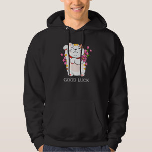 Maneki Neko Viel Glück Happy Cat Hoodie