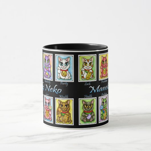 Maneki Neko viel Glück-Katzen-glückliche Tasse (Zentrum)