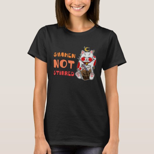 Maneki Neko Waving Japan Feng Shui Bubble Drink 2 T-Shirt (Vorderseite)