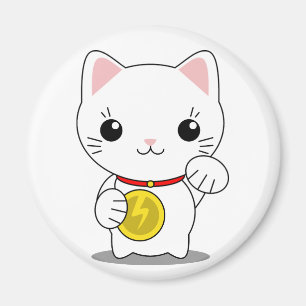 Maneki Neko - weiße glückliche Katze Magnet