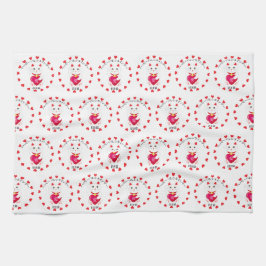 Maneki Neko zum Valentinstag Geschirrtuch