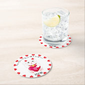 Maneki Neko zum Valentinstag Runder Pappuntersetzer (Vor Ort)