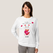Maneki Neko zum Valentinstag T-Shirt (Vorne ganz)