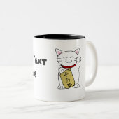 Maneki Neko Zweifarbige Tasse (VorderseiteRechts)